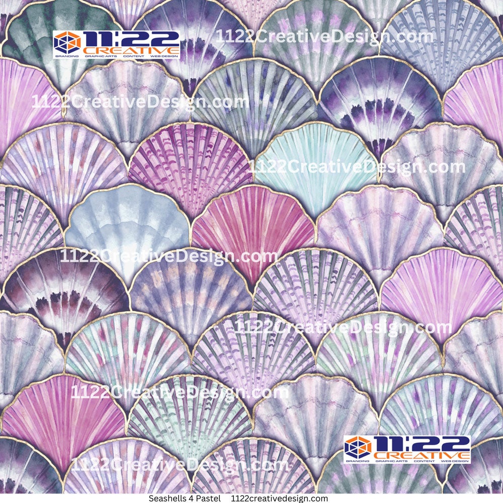 Seashells Adhesive Patterned Vinyl Sheet 1122 Creative Design LLC
